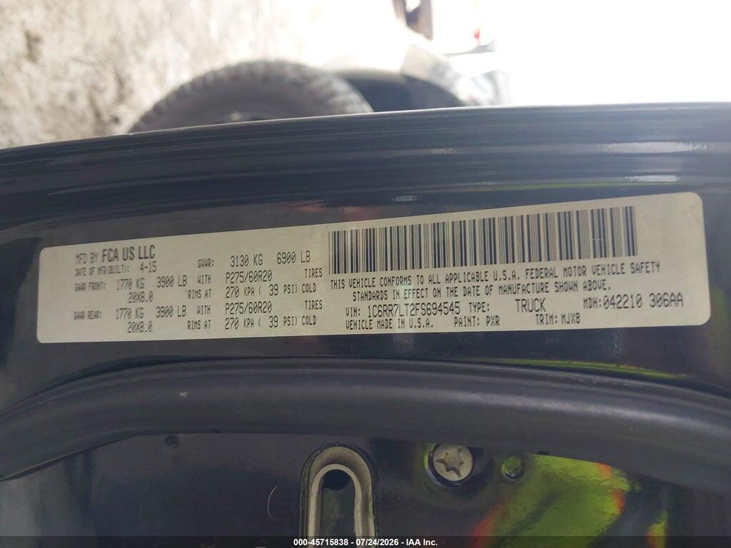 1C6RR7LT2FS694545 2015 RAM 1500 photo no. 9