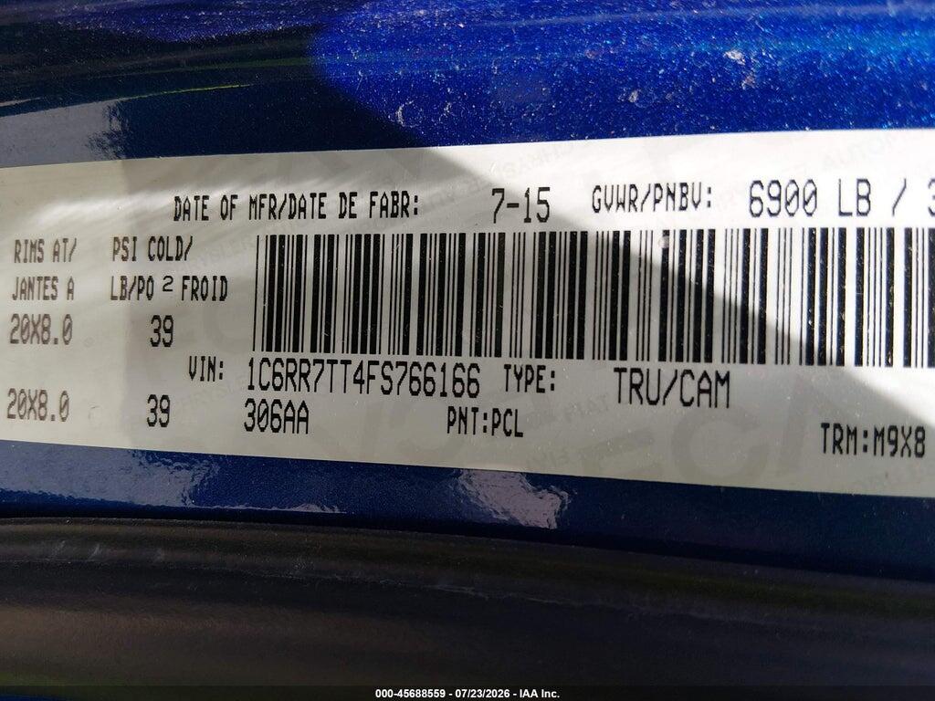 1C6RR7TT4FS766166 2015 RAM 1500 photo no. 9
