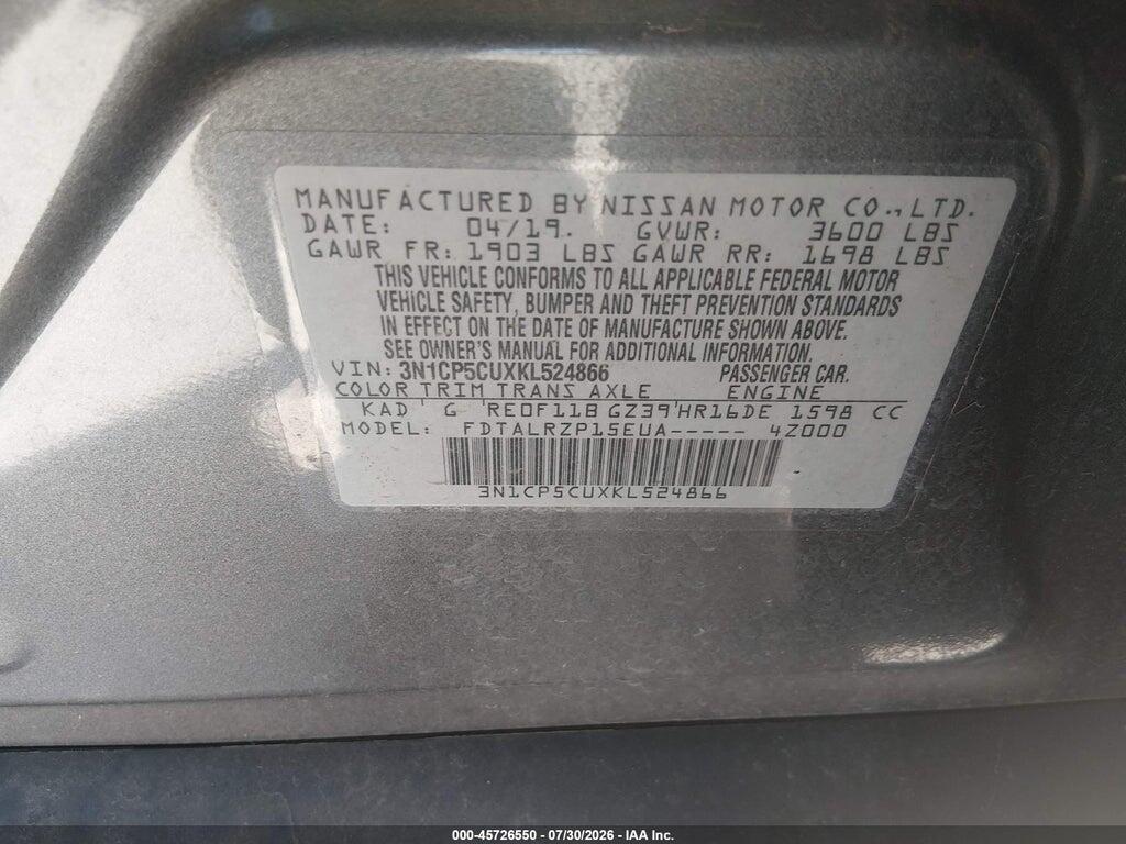 3N1CP5CUXKL524866 2019 NISSAN KICKS photo no. 9