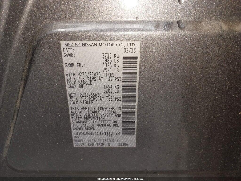 5N1DR2MN1JC640254 2018 NISSAN PATHFINDER photo no. 9