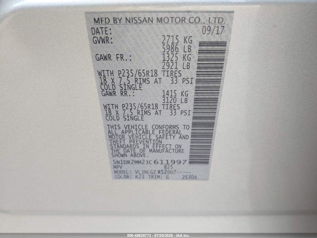 5N1DR2MM2JC611997 2018 NISSAN PATHFINDER photo no. 9