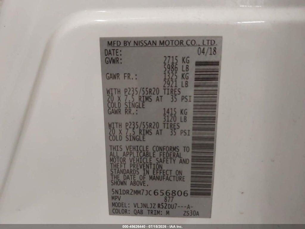 5N1DR2MM7JC656806 2018 NISSAN PATHFINDER photo no. 9