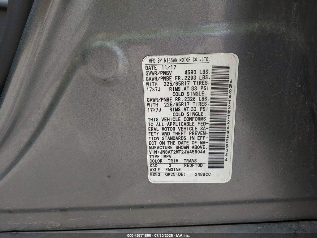 JN8AT2MT2JW459044 2018 NISSAN ROGUE photo no. 9