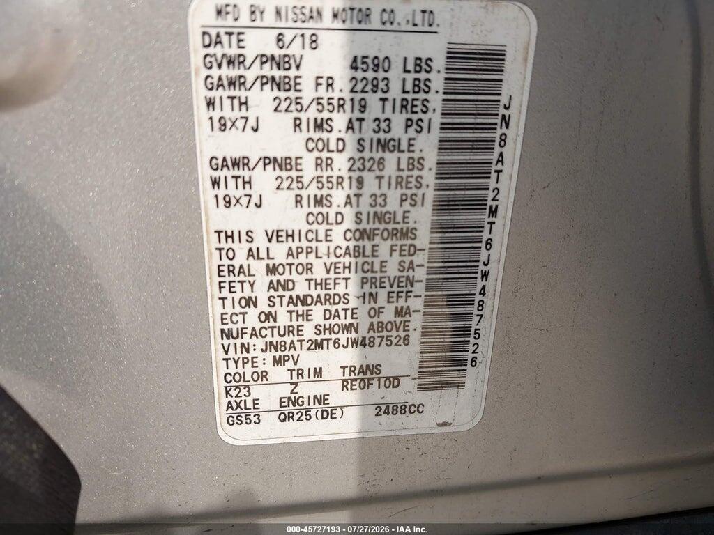 JN8AT2MT6JW487526 2018 NISSAN ROGUE photo no. 9