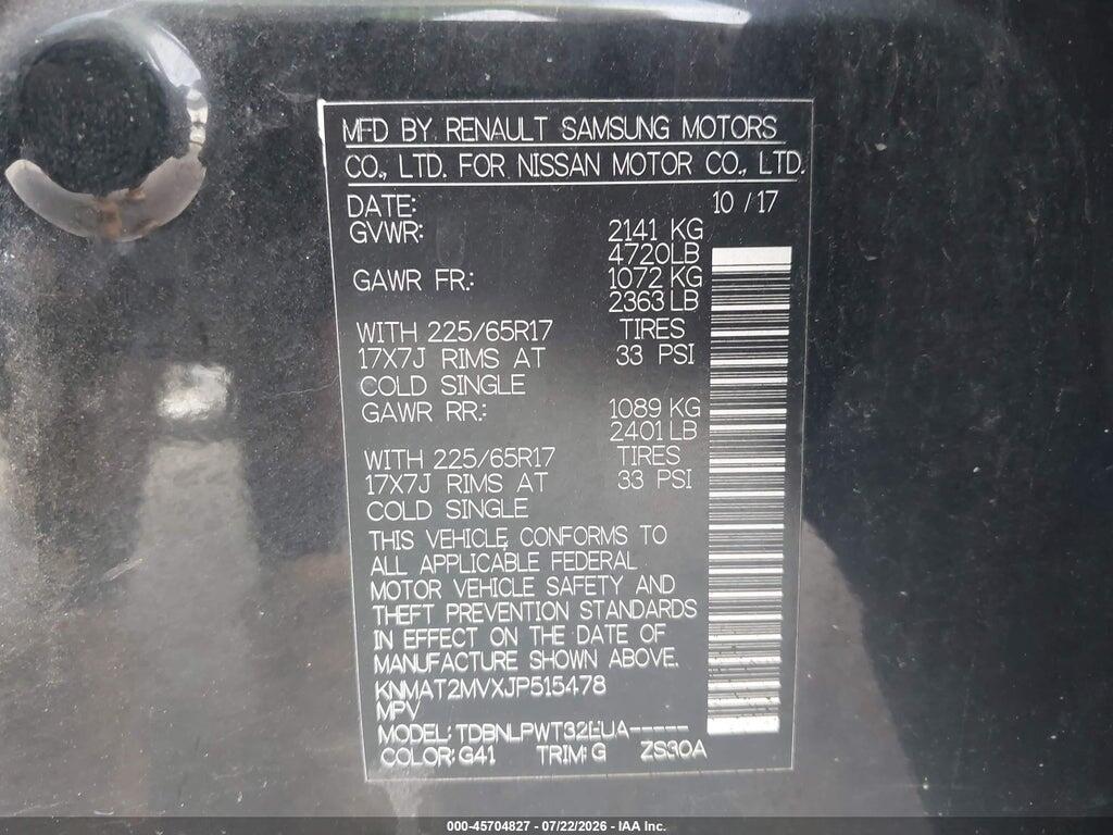 KNMAT2MVXJP515478 2018 NISSAN ROGUE photo no. 9