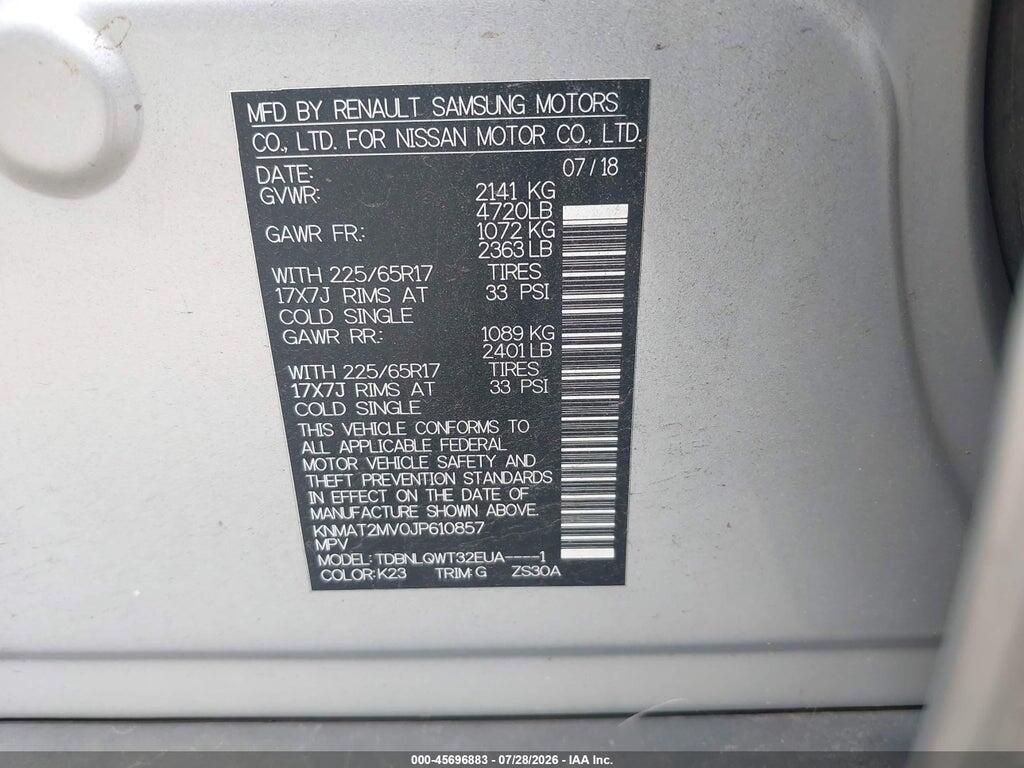 KNMAT2MV0JP610857 2018 NISSAN ROGUE photo no. 9