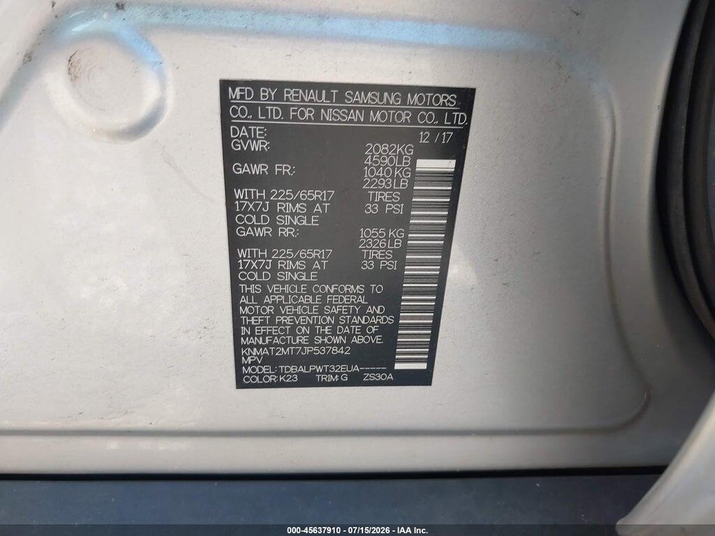 KNMAT2MT7JP537842 2018 NISSAN ROGUE photo no. 9