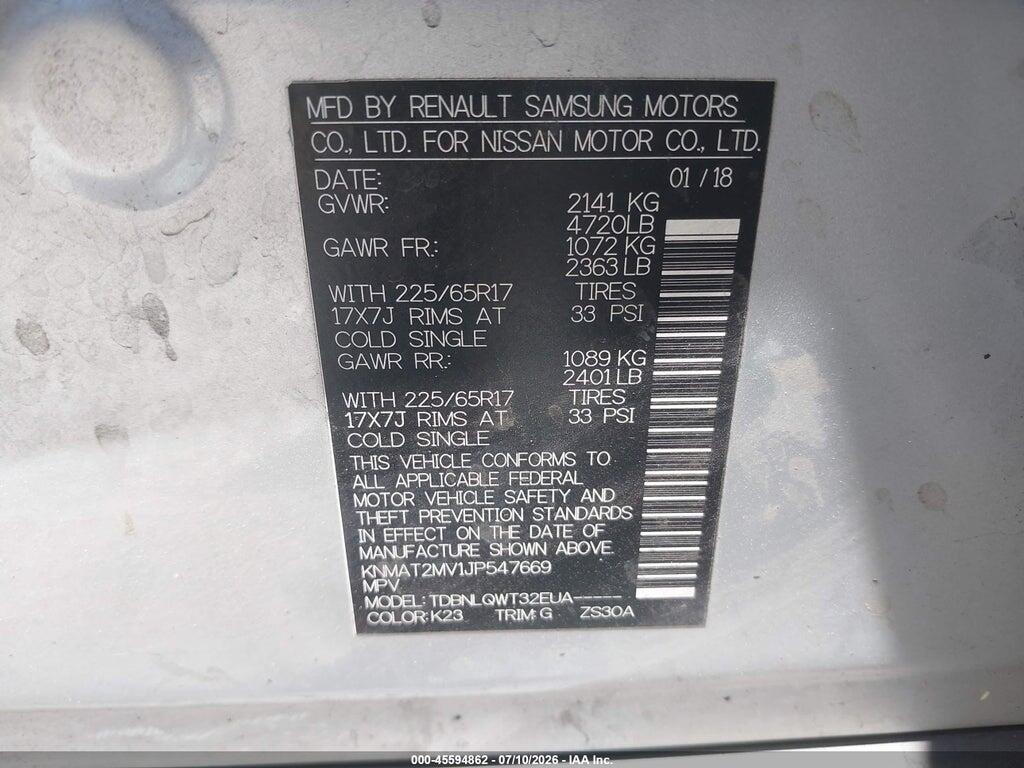 KNMAT2MV1JP547669 2018 NISSAN ROGUE photo no. 9