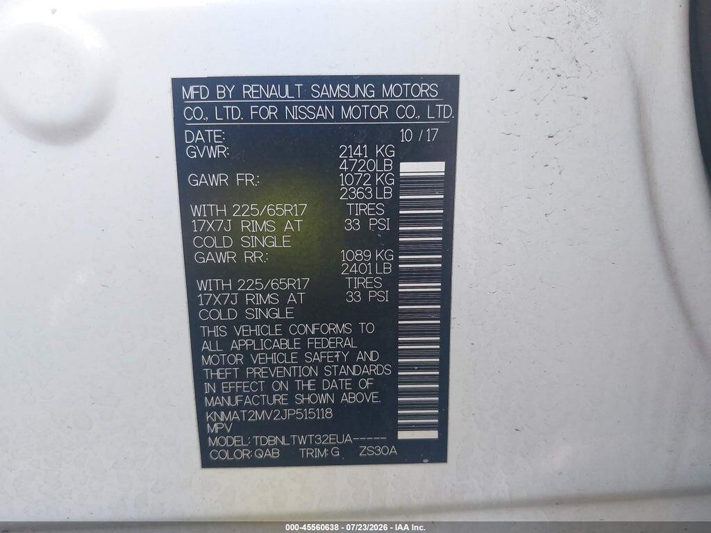 KNMAT2MV2JP515118 2018 NISSAN ROGUE photo no. 9