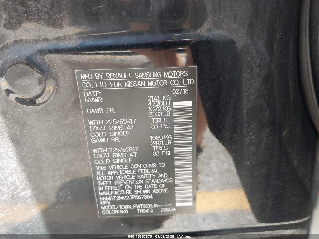 KNMAT2MV2JP567364 2018 NISSAN ROGUE photo no. 9