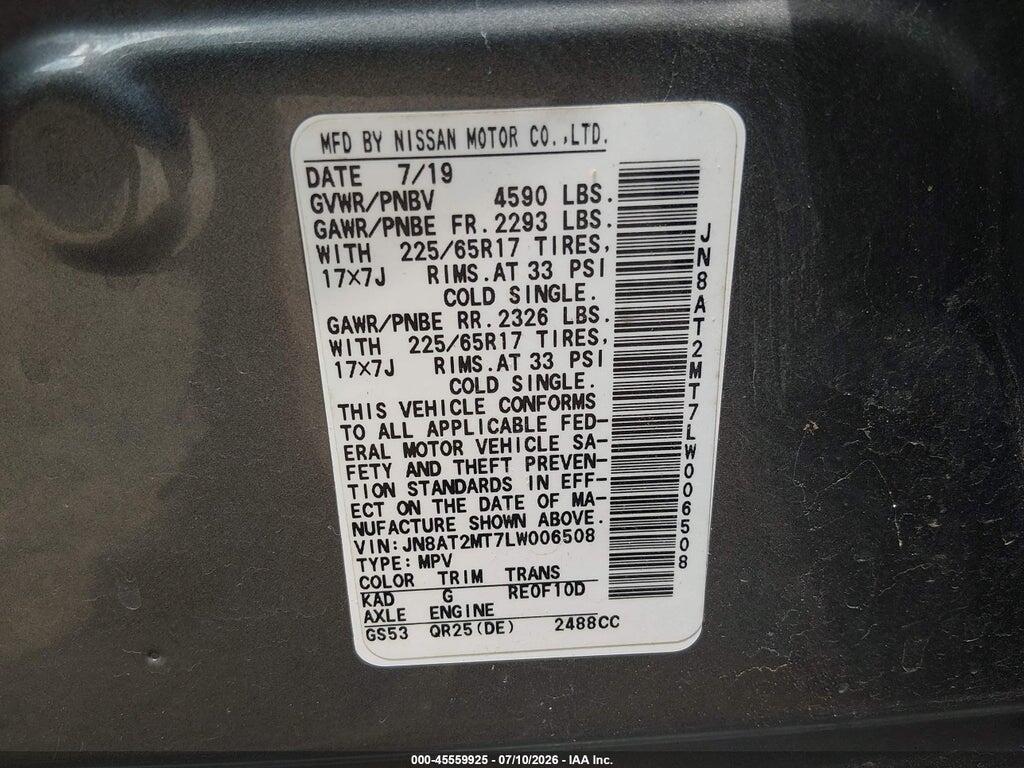JN8AT2MT7LW006508 2019 NISSAN ROGUE photo no. 9