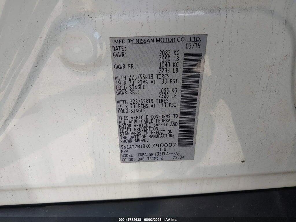 5N1AT2MT9KC790097 2019 NISSAN ROGUE photo no. 9