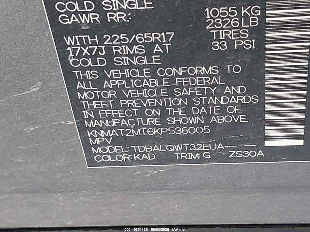 KNMAT2MT6KP536005 2019 NISSAN ROGUE photo no. 9