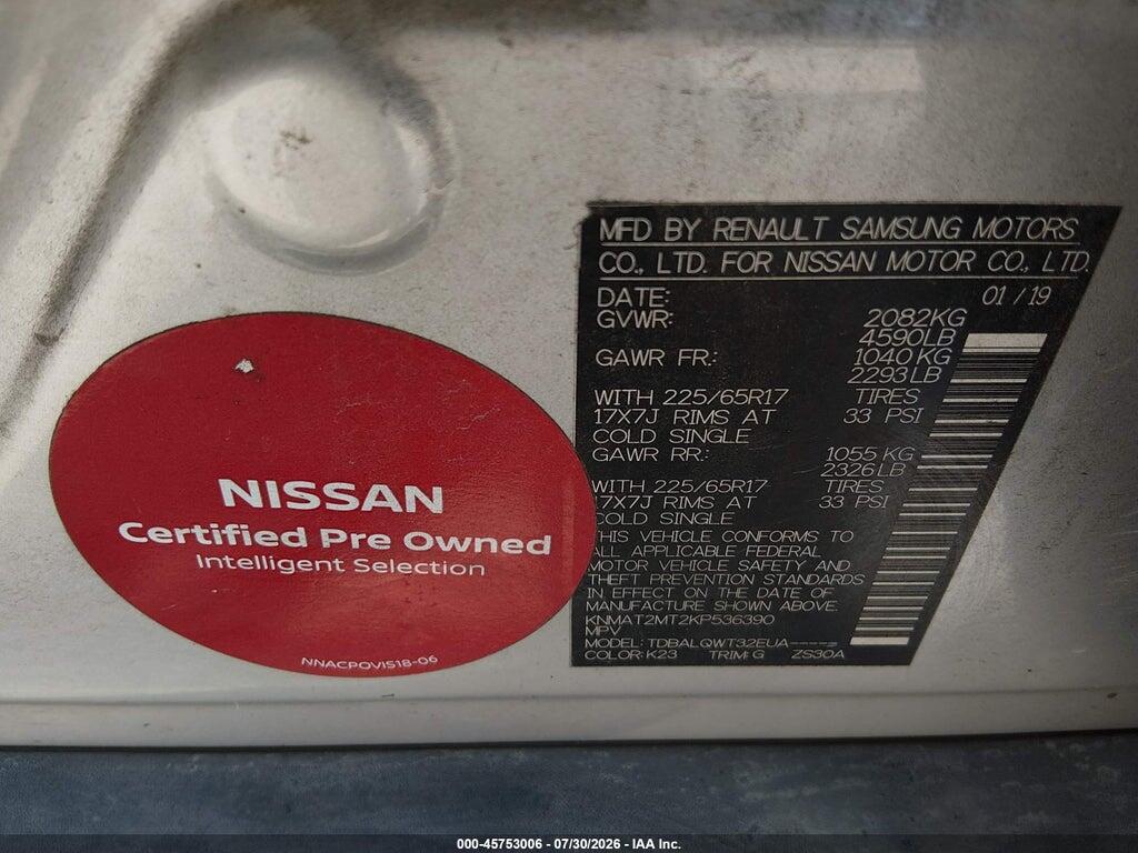 KNMAT2MT2KP536390 2019 NISSAN ROGUE photo no. 9