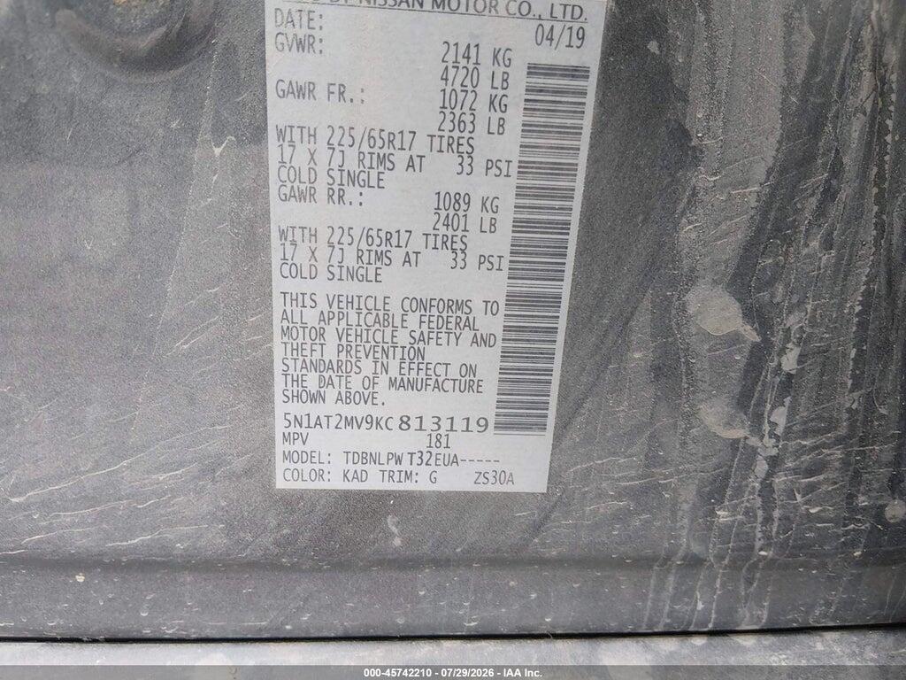 5N1AT2MV9KC813119 2019 NISSAN ROGUE photo no. 9