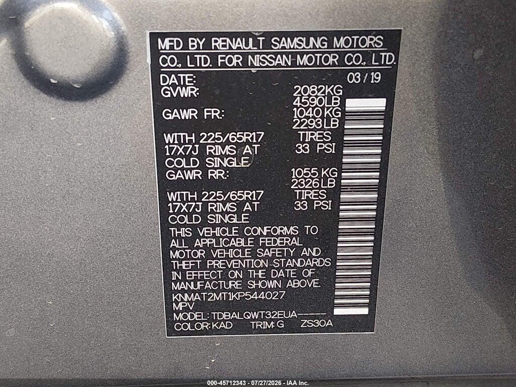 KNMAT2MT1KP544027 2019 NISSAN ROGUE photo no. 9