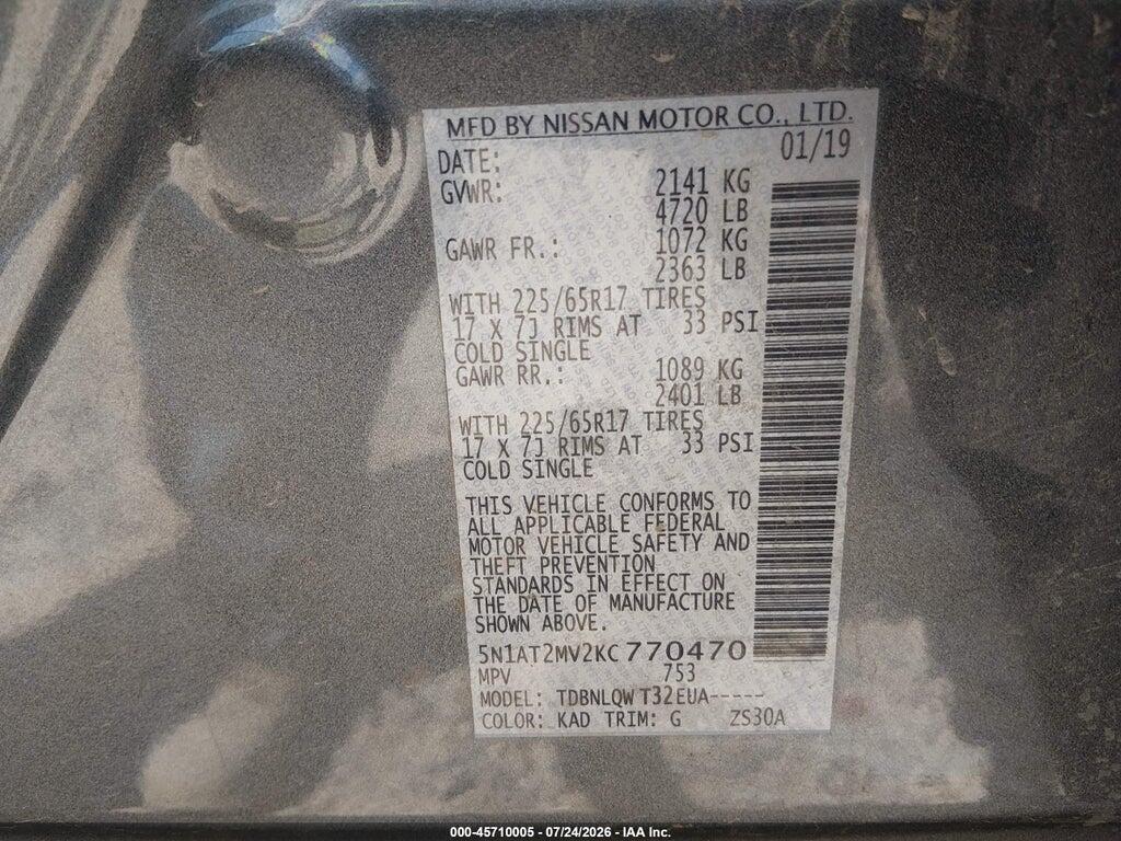 5N1AT2MV2KC770470 2019 NISSAN ROGUE photo no. 9