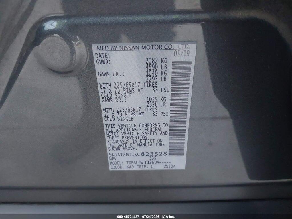 5N1AT2MT1KC823528 2019 NISSAN ROGUE photo no. 9