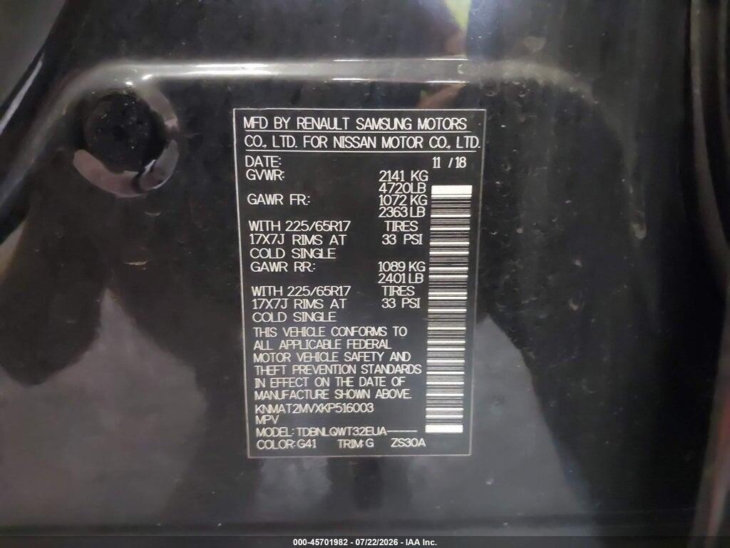 KNMAT2MVXKP516003 2019 NISSAN ROGUE photo no. 9