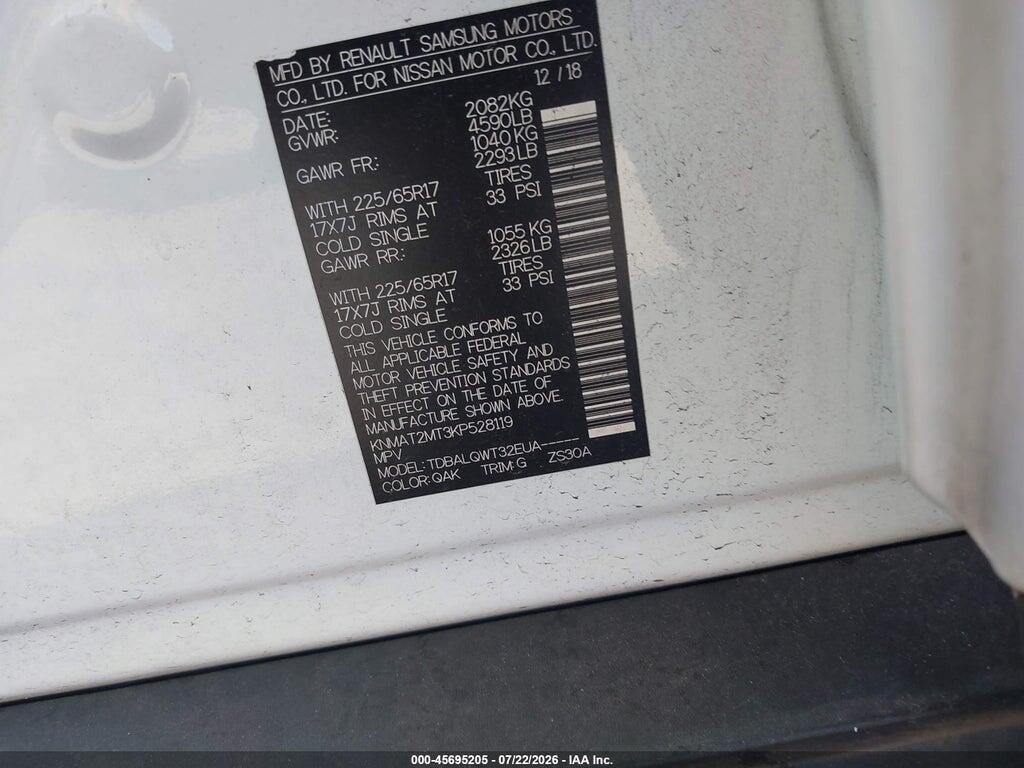 KNMAT2MT3KP528119 2019 NISSAN ROGUE photo no. 9