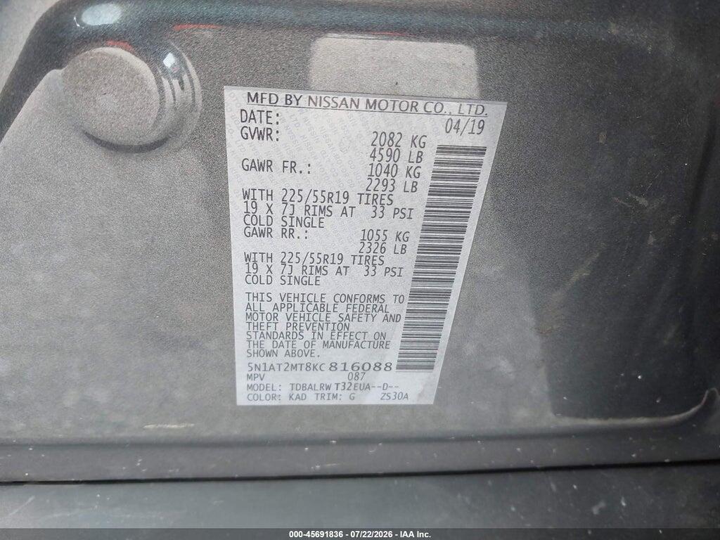 5N1AT2MT8KC816088 2019 NISSAN ROGUE photo no. 9