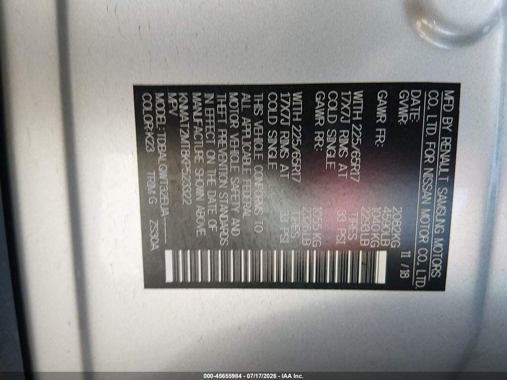 KNMAT2MT8KP523322 2019 NISSAN ROGUE photo no. 9