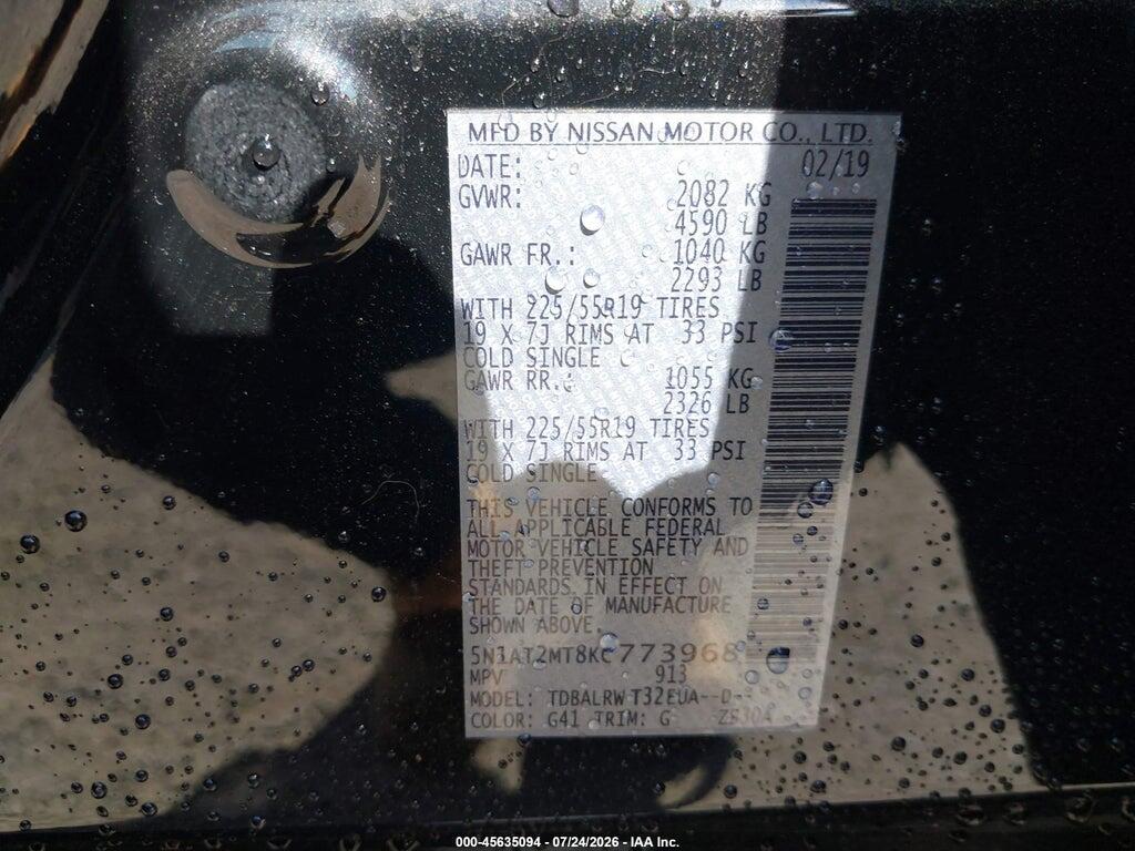 5N1AT2MT8KC773968 2019 NISSAN ROGUE photo no. 9