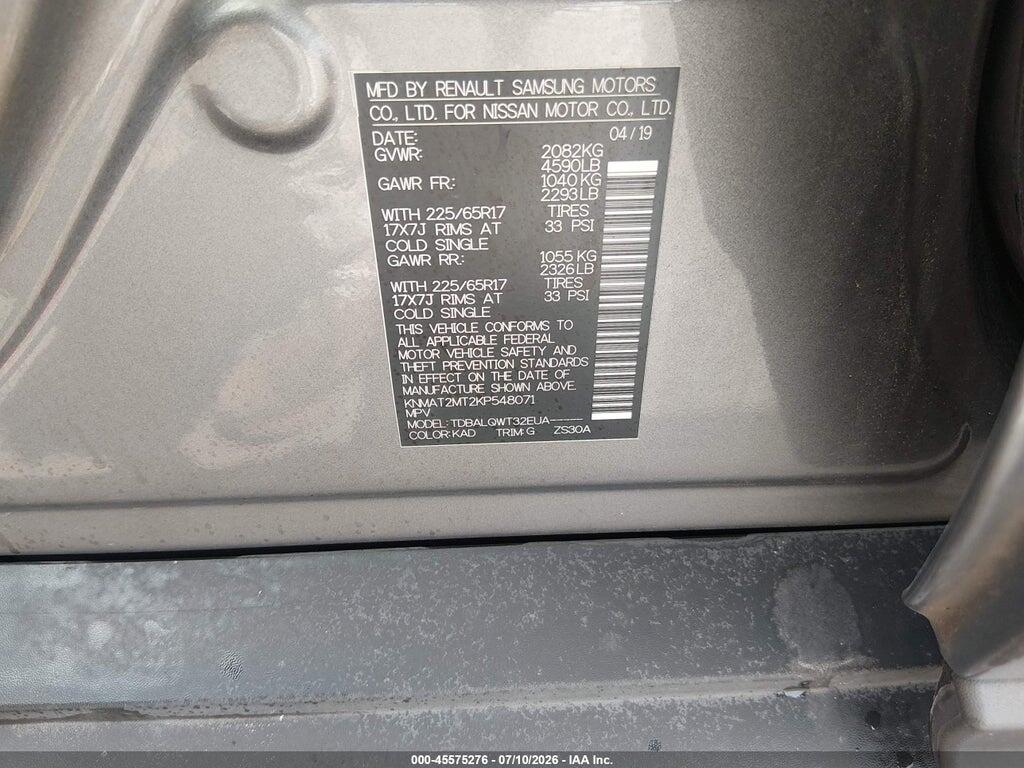 KNMAT2MT2KP548071 2019 NISSAN ROGUE photo no. 9