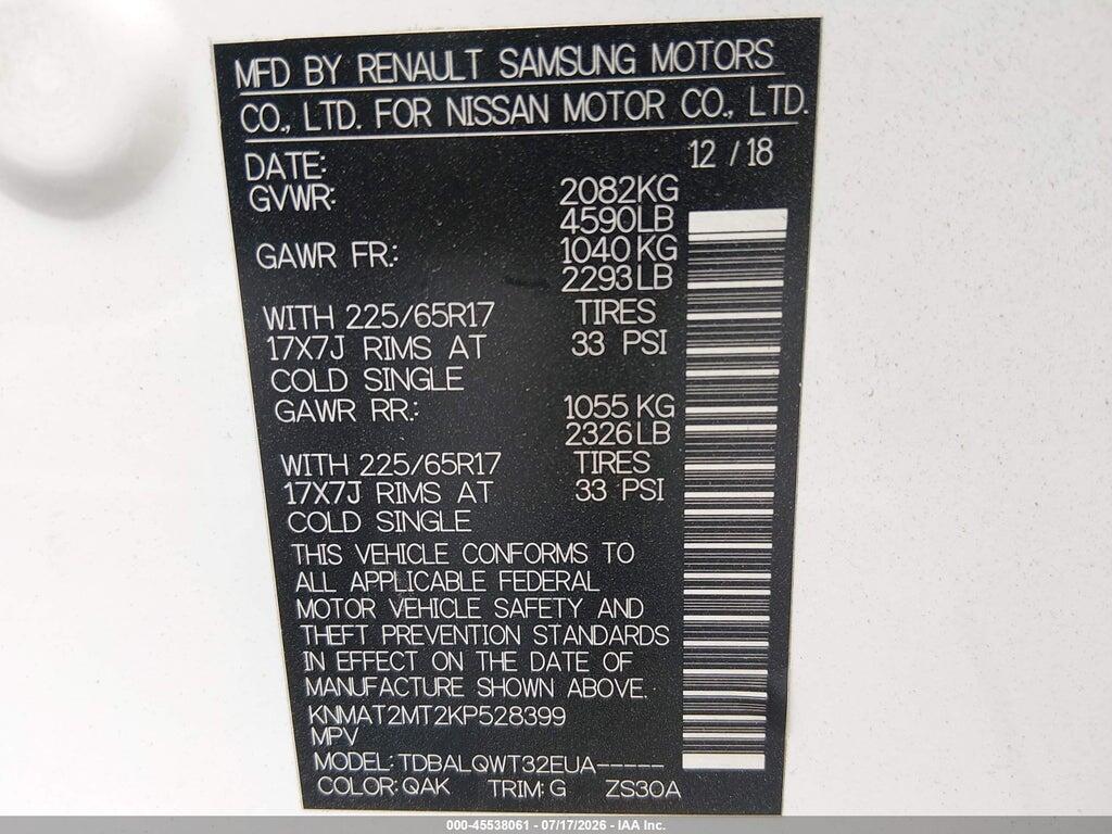 KNMAT2MT2KP528399 2019 NISSAN ROGUE photo no. 9