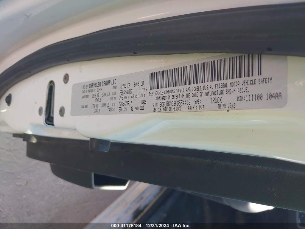 3C6JR6AG3FG554458 2015 RAM 1500 photo no. 9