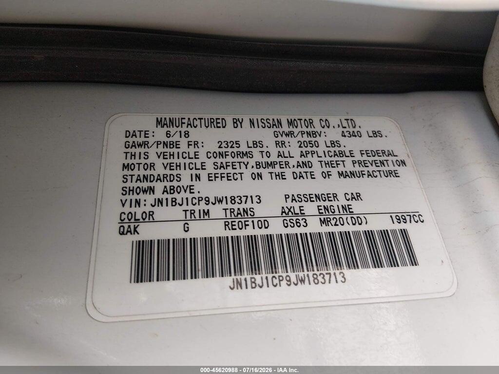 JN1BJ1CP9JW183713 2018 NISSAN ROGUE SPORT photo no. 9