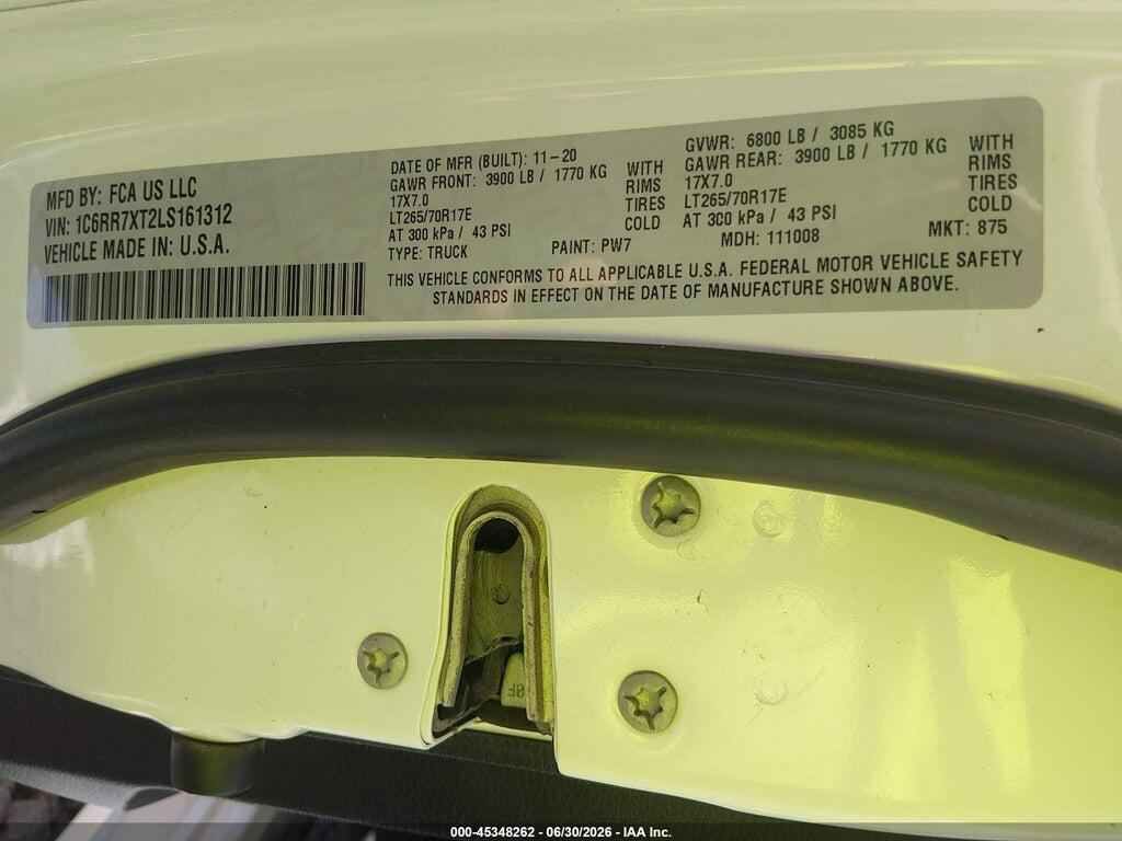 1C6RR7XT2LS161312 2020 RAM 1500 CLASSIC photo no. 9