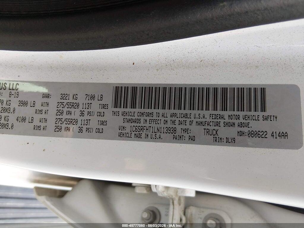 1C6SRFHT1LN113938 2020 RAM 1500 photo no. 9