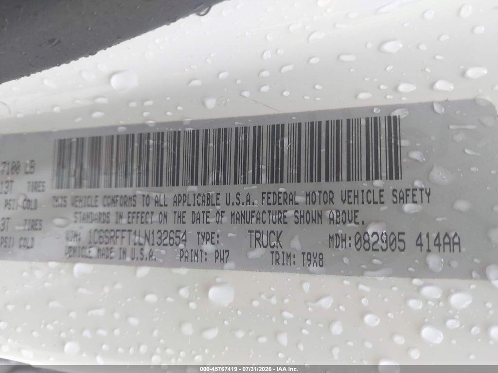 1C6SRFFT1LN132654 2020 RAM 1500 photo no. 9
