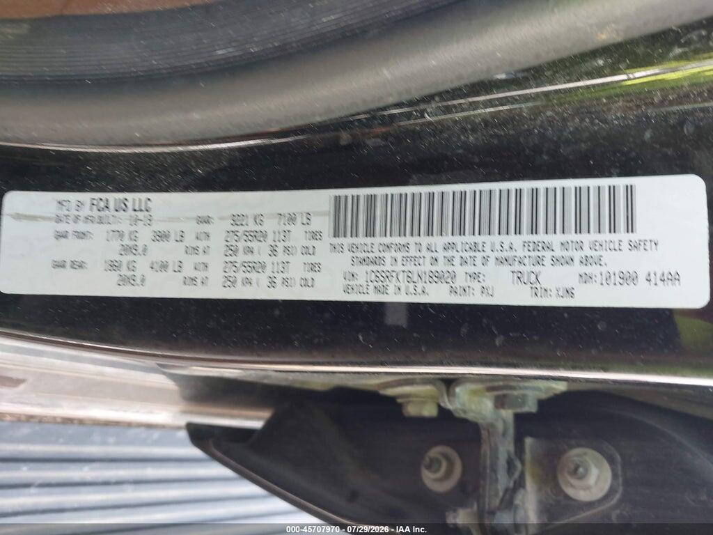 1C6SRFKT6LN189020 2020 RAM 1500 photo no. 9