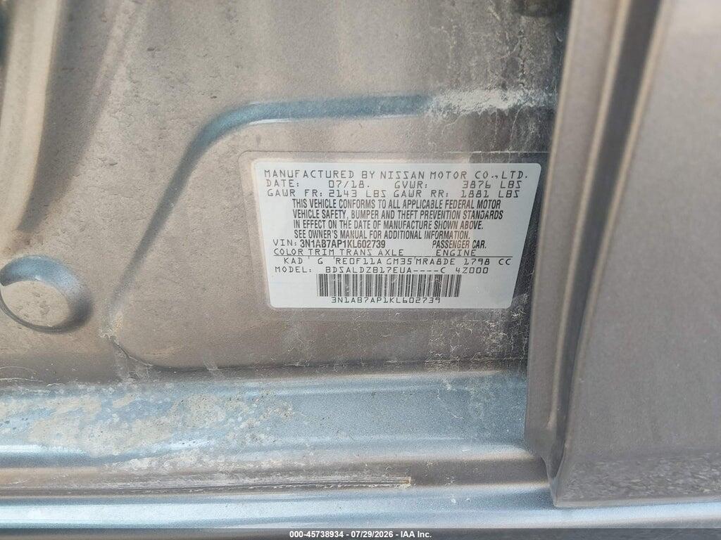 3N1AB7AP1KL602739 2019 NISSAN SENTRA photo no. 9