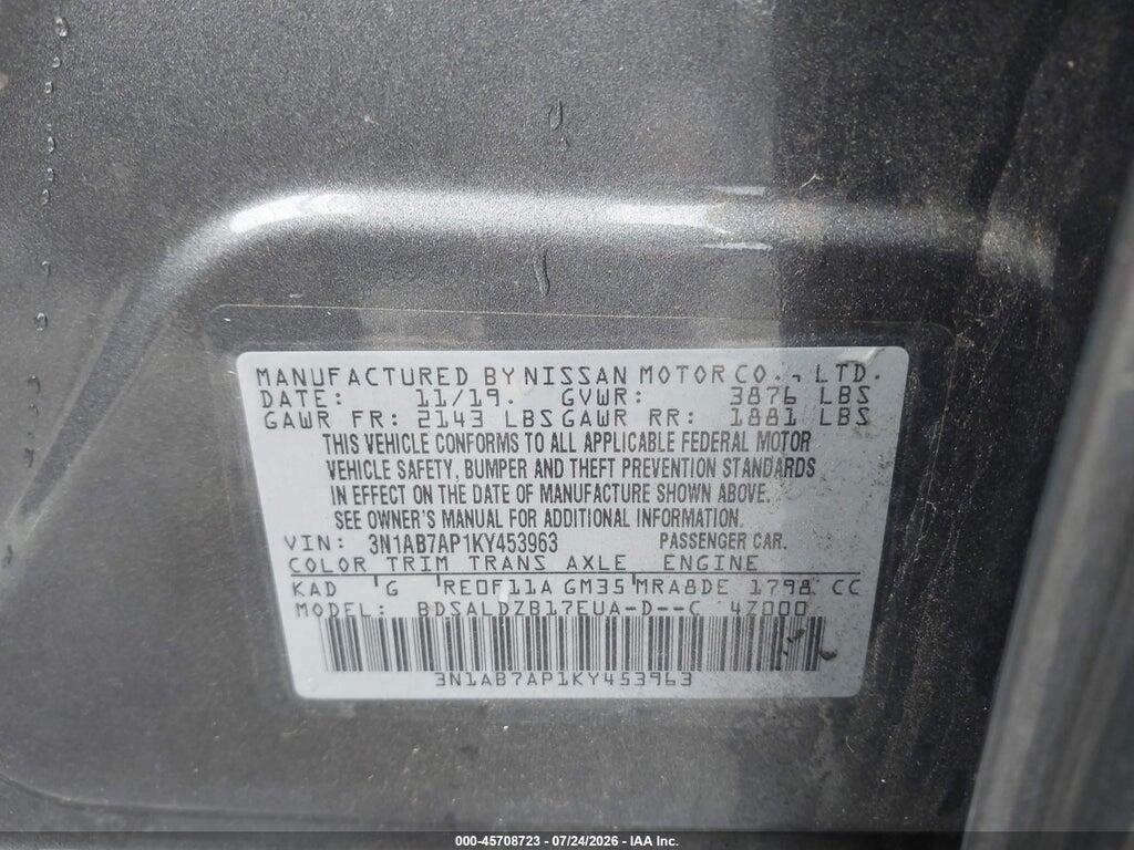 3N1AB7AP1KY453963 2019 NISSAN SENTRA photo no. 9