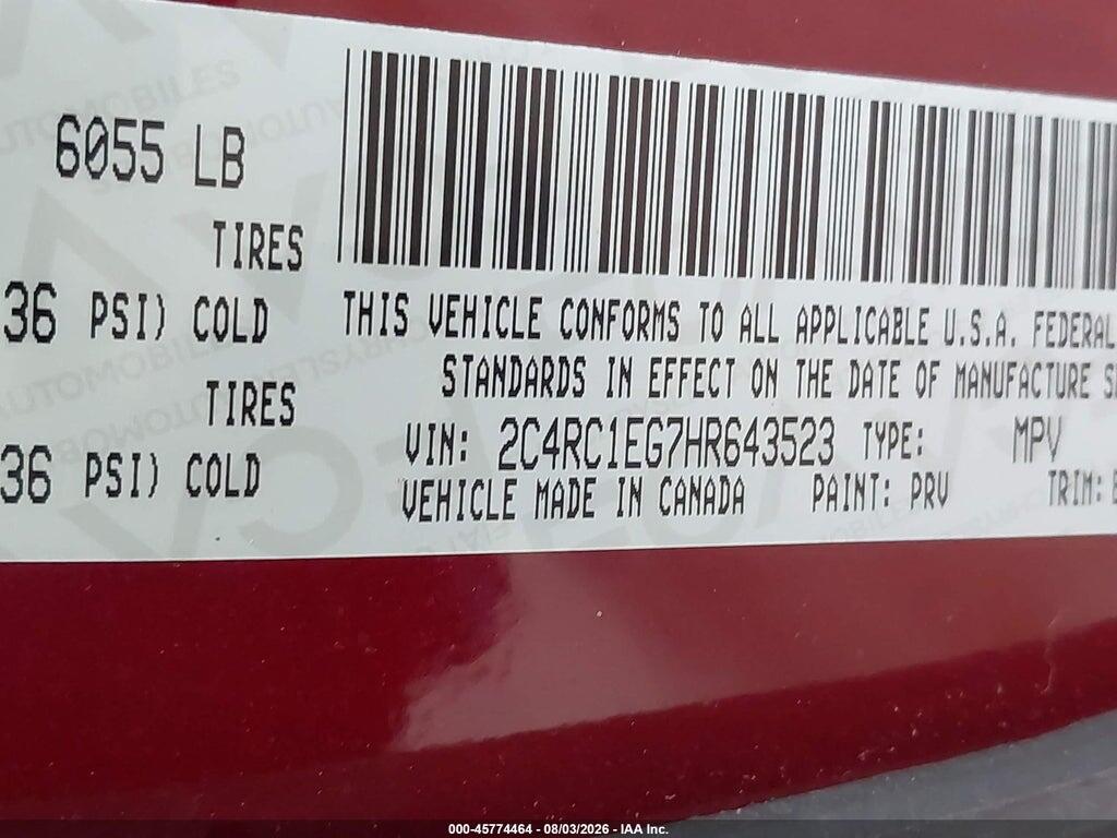 2C4RC1EG7HR643523 2017 CHRYSLER PACIFICA photo no. 9