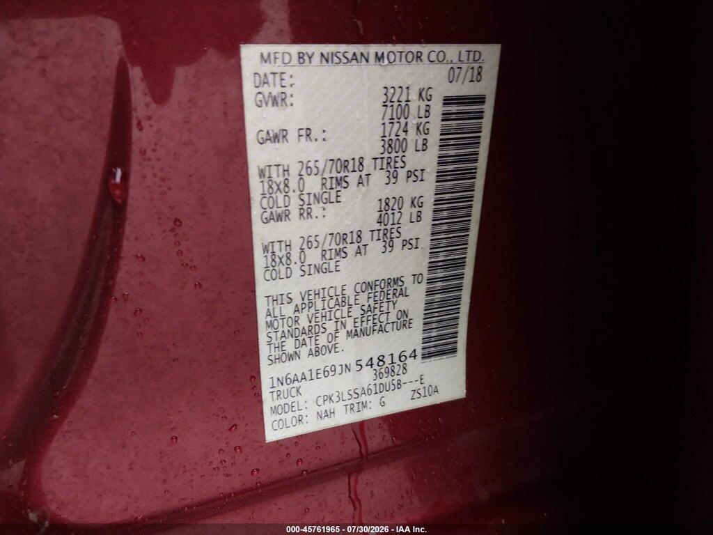 1N6AA1E69JN548164 2018 NISSAN TITAN photo no. 9