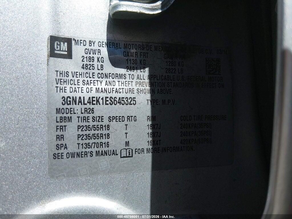 3GNAL4EK1ES645325 2014 CHEVROLET CAPTIVA SPORT FLEET photo no. 9