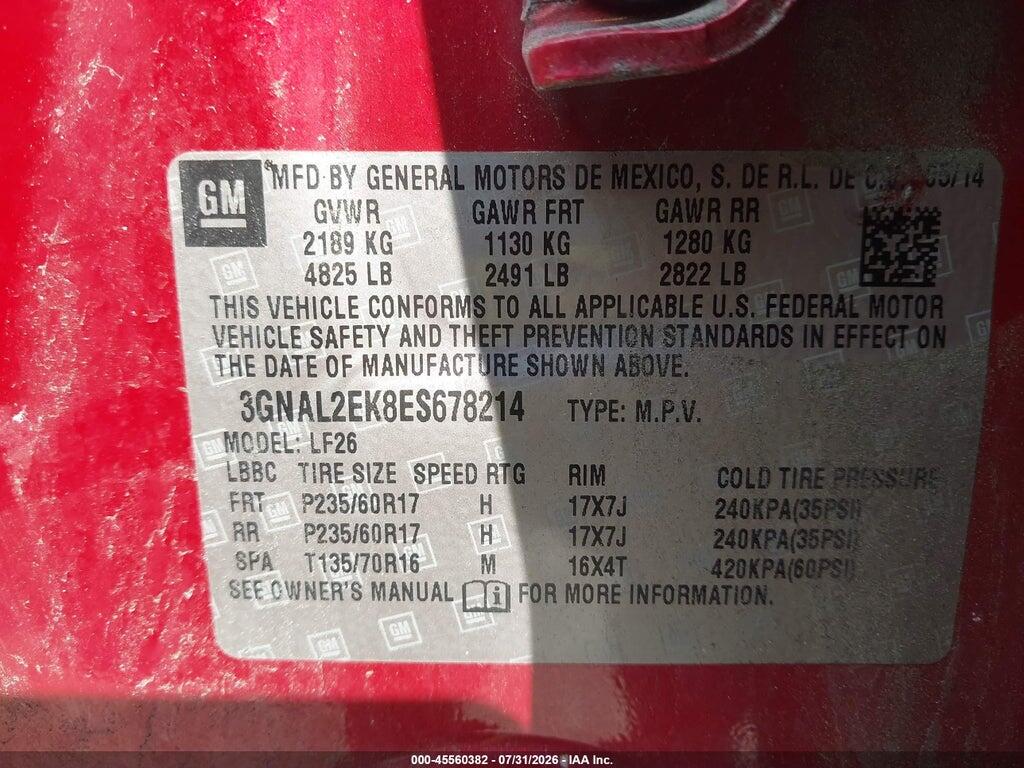 3GNAL2EK8ES678214 2014 CHEVROLET CAPTIVA SPORT FLEET photo no. 9