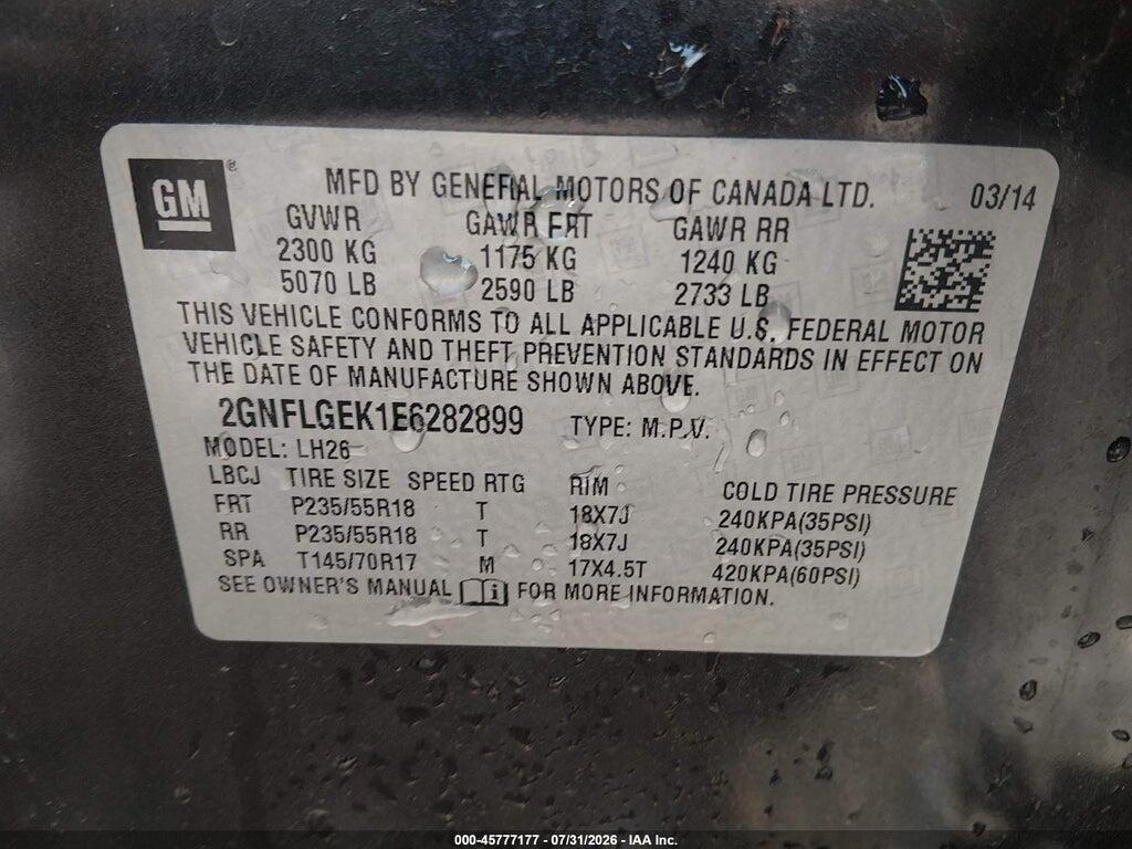 2GNFLGEK1E6282899 2014 CHEVROLET EQUINOX photo no. 9