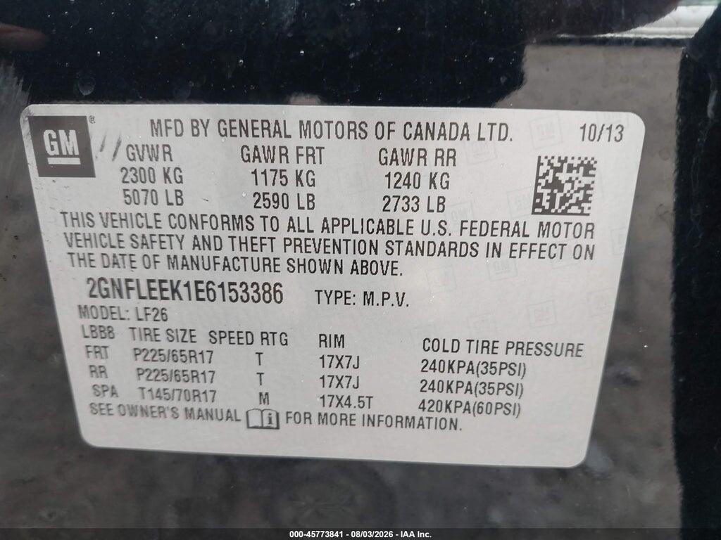 2GNFLEEK1E6153386 2014 CHEVROLET EQUINOX photo no. 9