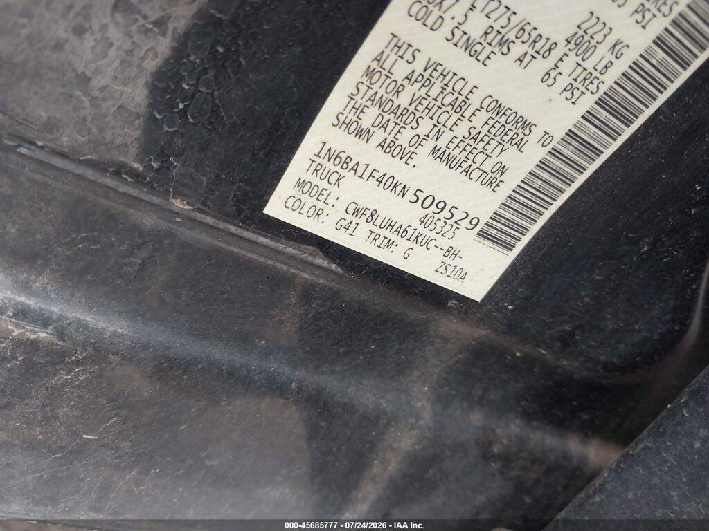 1N6BA1F40KN509529 2019 NISSAN TITAN XD photo no. 9