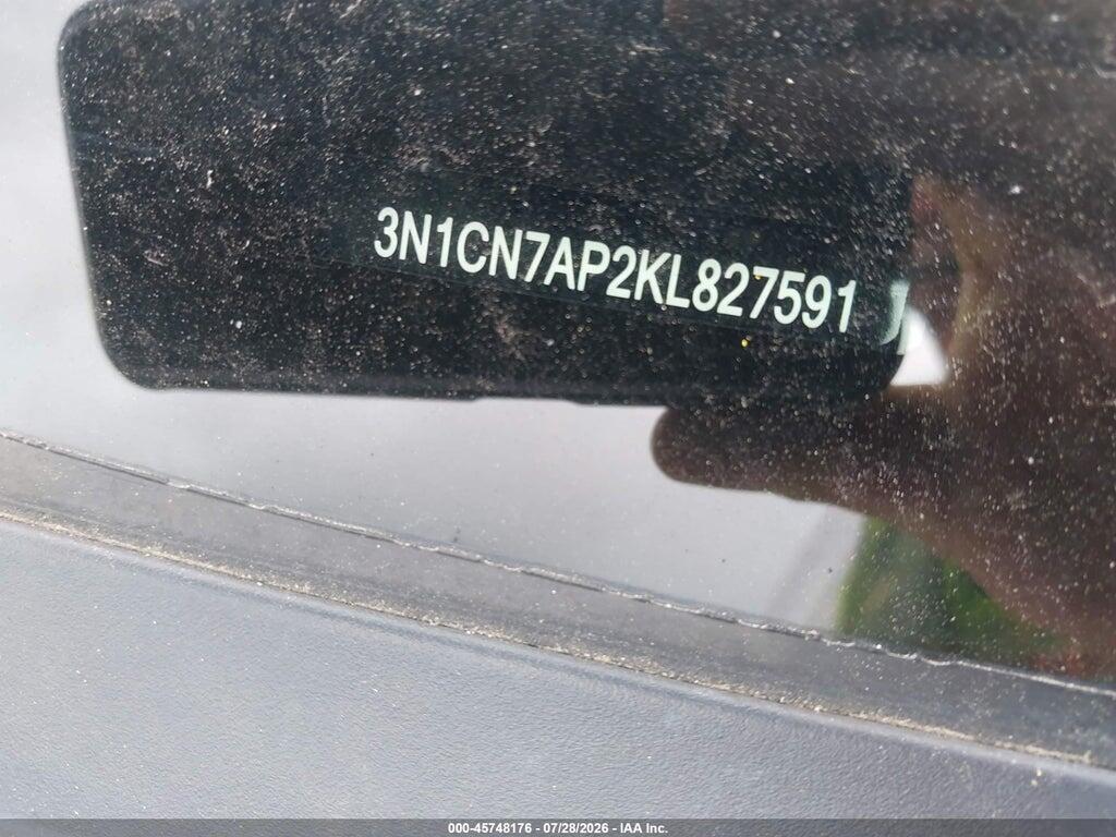3N1CN7AP2KL827591 2019 NISSAN VERSA photo no. 12