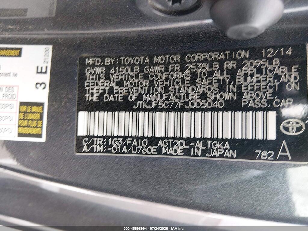 JTKJF5C77FJ005040 2015 SCION TC photo no. 8
