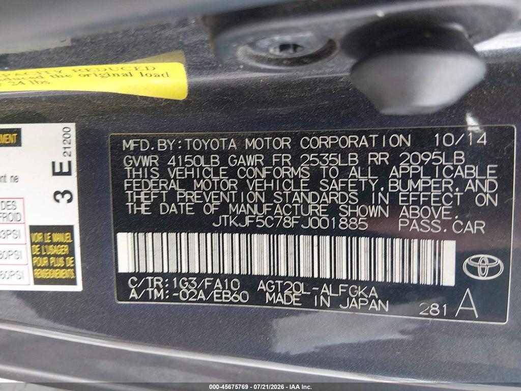 JTKJF5C78FJ001885 2015 SCION TC photo no. 9