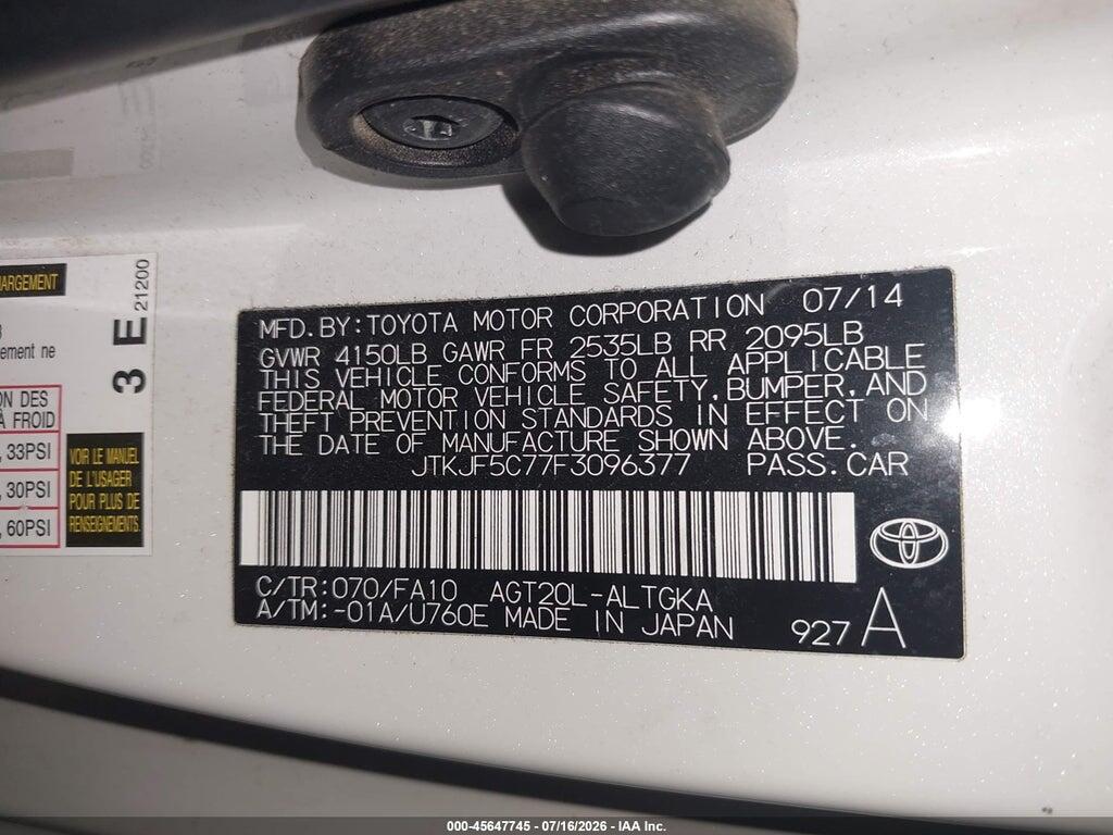 JTKJF5C77F3096377 2015 SCION TC photo no. 9