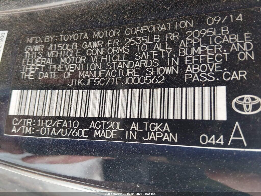 JTKJF5C71FJ000562 2015 SCION TC photo no. 9