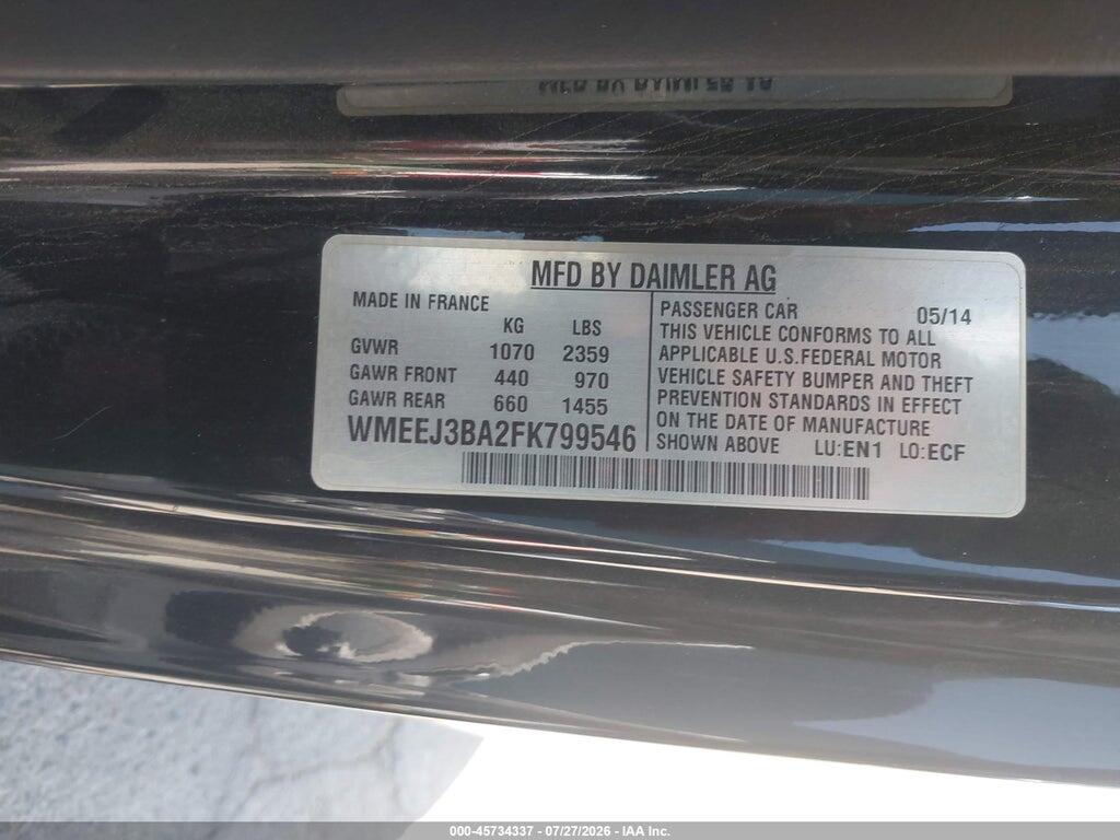 WMEEJ3BA2FK799546 2015 SMART FORTWO photo no. 9